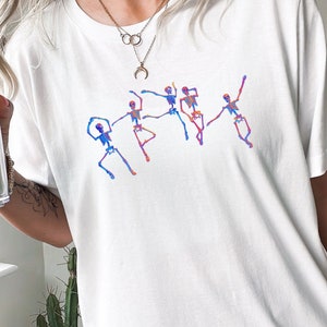 Halloween Party Dancing Skeleton Shirt, Halloween Shirt, , Funny Halloween Shirt, Skeletons Happy Halloween Tshirt, Skeleton Dancing Shirt