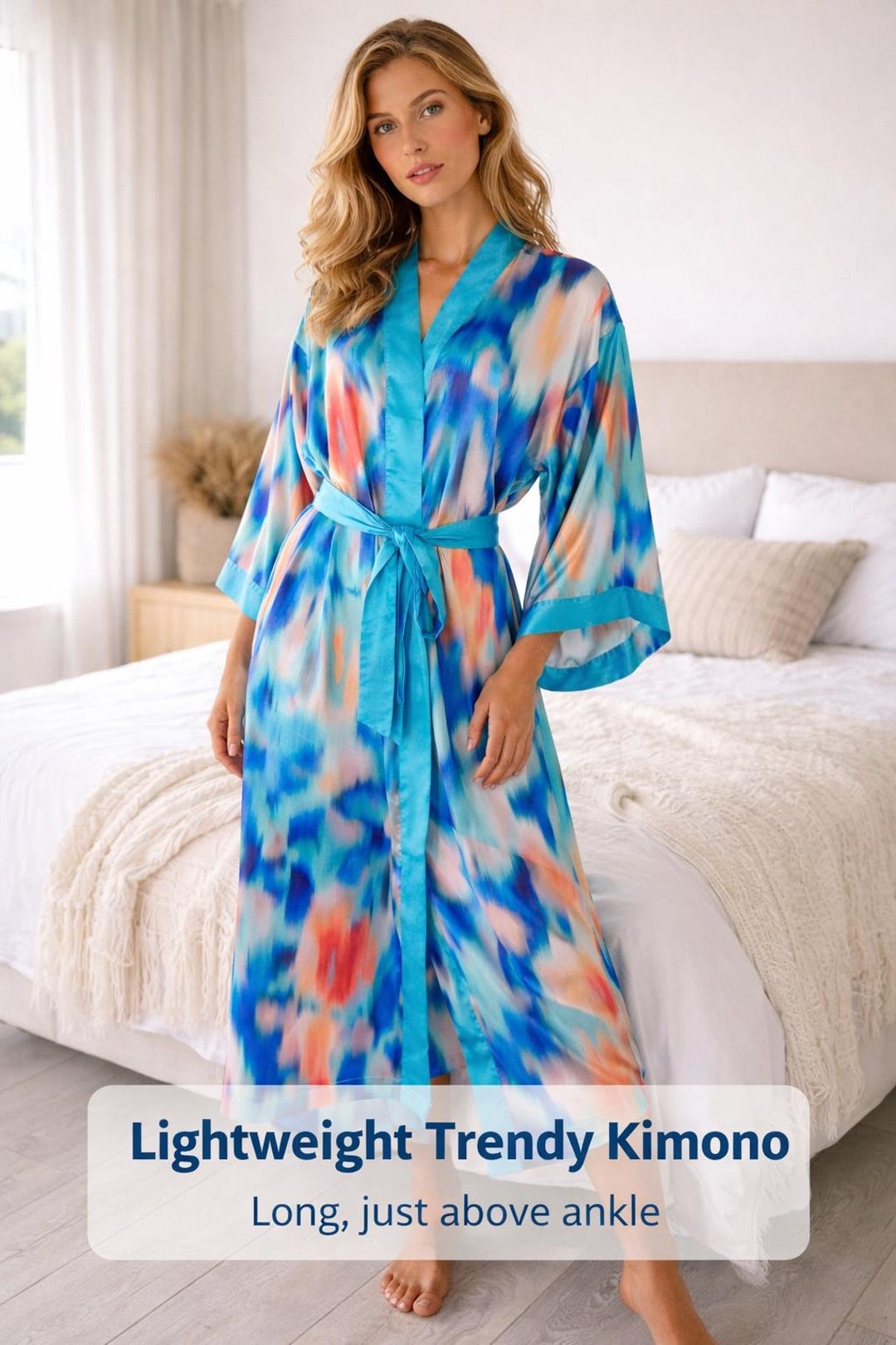 Trendy Long Kimono – Lightweight Lounge Robe - Etsy