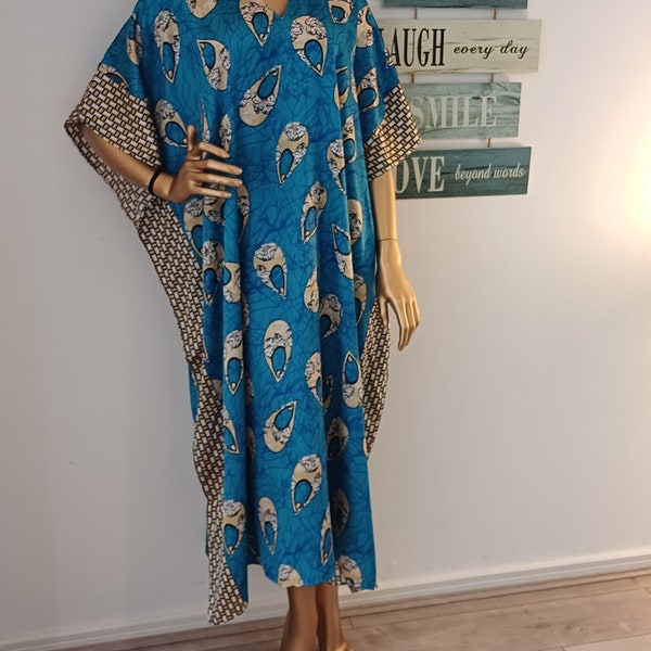 Dames vrije maat kaftan, Arabische lange kaftanjurk, cover-up jurk voor strandzwemmen Vrijetijdskleding, resortjurk zacht satijn zijden nachtjurk