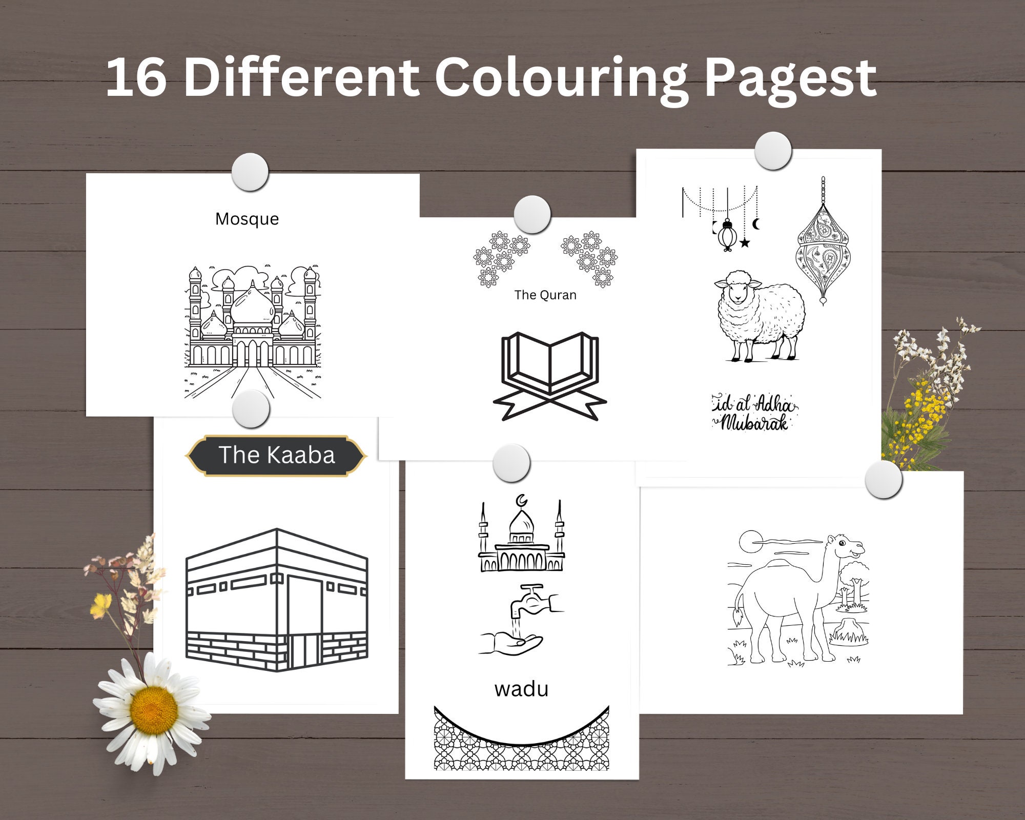 16 Islamic Colouring Pages for Kids Printable File Easy - Etsy