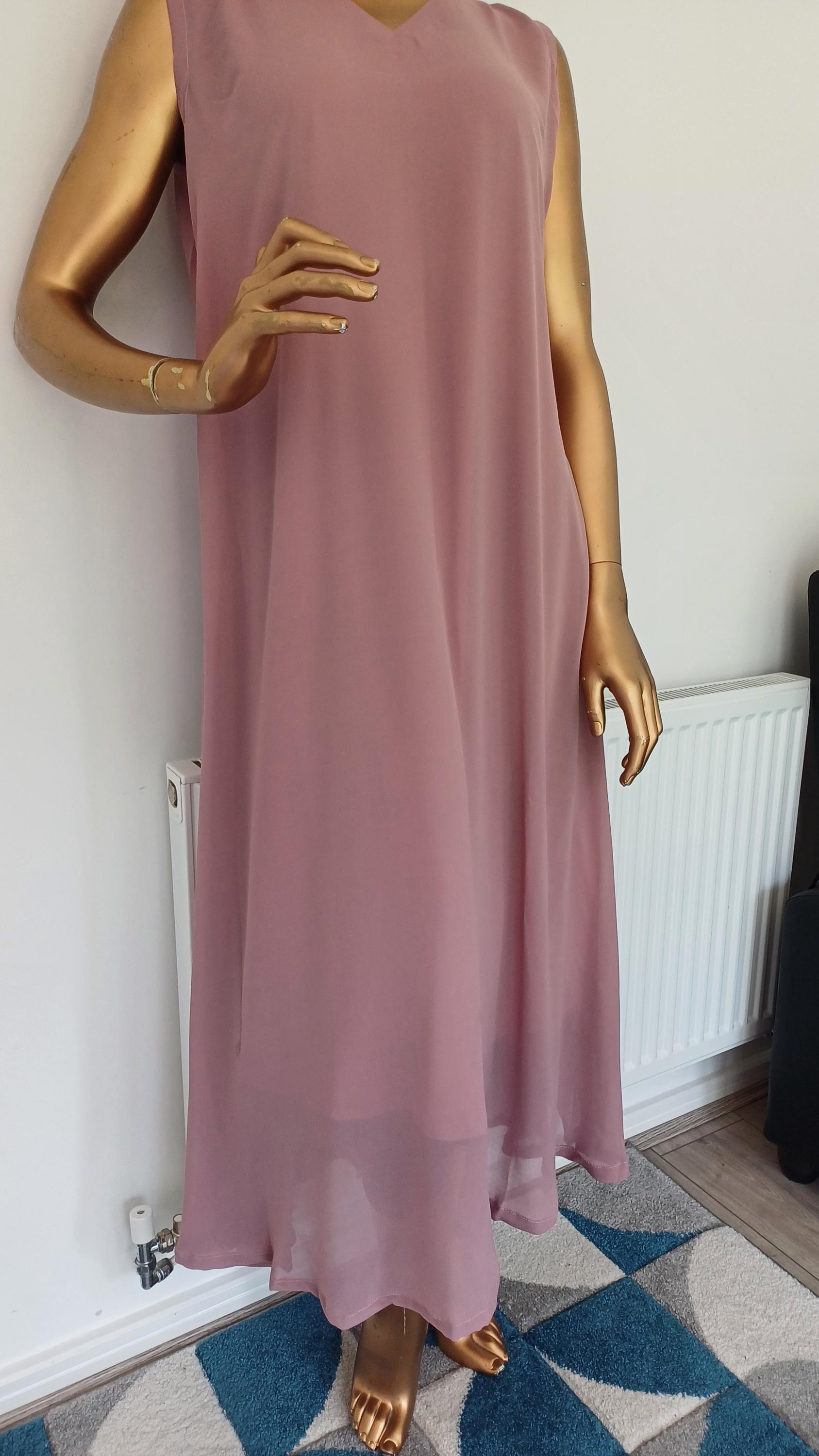Lilac Chiffon Maxi Dress: Sleeveless One Size Fit Most Small to Large