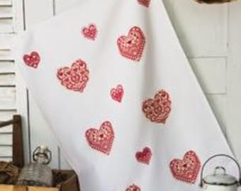 White checkered tea towel Aida 5.5 pts Digoin + mook Christmas Magic