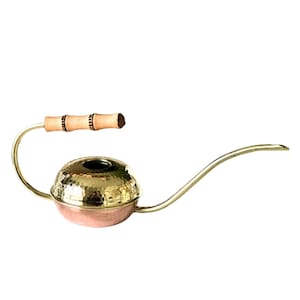 Handgemachte Kupfer & Messing Lange Auslauf Gießkanne / Gehämmerte Kupfer Heiler Gießkanne / Vintage Kanne aus reinem Kupfer, Hauspflanzen Gartenarbeit