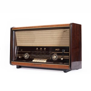 Vintage Philips Radio B6X72A 1950s / Made in Belgium, Philips Bi-Ampli B6X72A FM Wooden Tube Radio / Antique Stereos & Home Audio