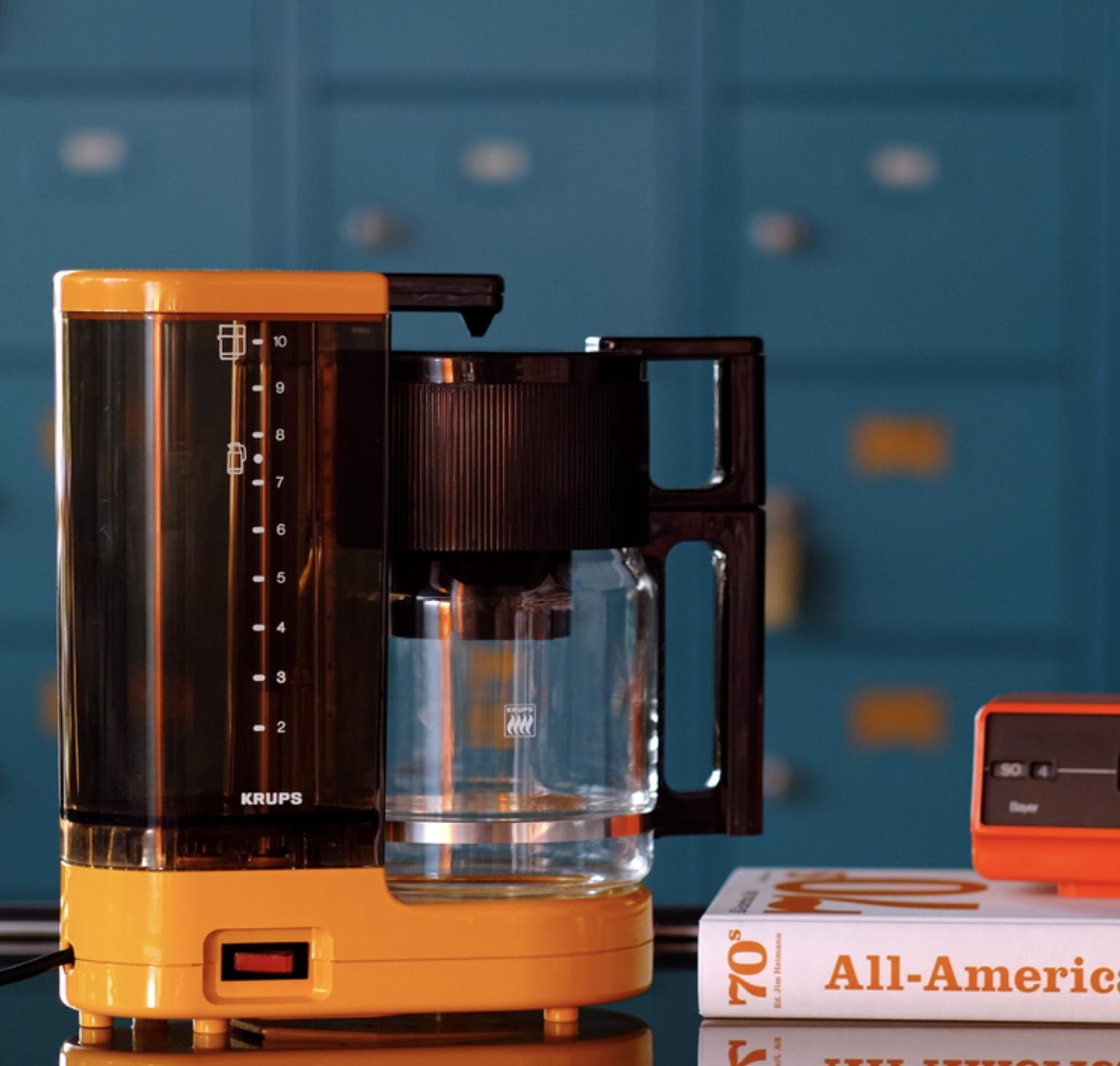 Vintage 1970s Krups Typ248 Orange Coffee Maker / Retro Kitchen