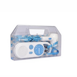 80s Siemens Pop-Line Box Shower Radio and Hair Dryer / Made in Germany / Pop Art Blue Hair Dryer Set & Radio / Vintage Hair Care Styling 80s