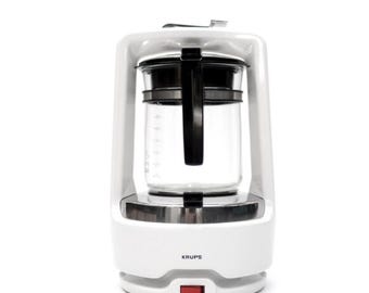 Cafetera Krups T8 vintage, modelo 265a / Blanca, estilo era espacial, 1974 / Cafetera de presión alemana occidental