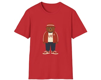 Lässiges Bären T-Shirt aus England Fussball, Fussballfan T-Shirt, sportliches Grafik-Shirt, Tierliebhaber Geschenk, UK Fussballbekleidung