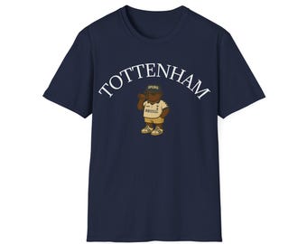 Tottenham Hotspur Football Retro T-Shirt, Casual Bear Tee, Unisex Soccer Fan Shirt, Softstyle Top, Vintage Football Jersey