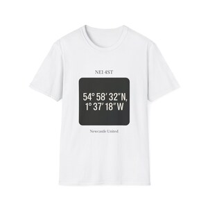 Newcastle United Coordinates T-Shirt, Unisex Graphic Tee, Softstyle Shirt, Gift for Sports Fans, Casual Wear, Travel Souvenir image 3