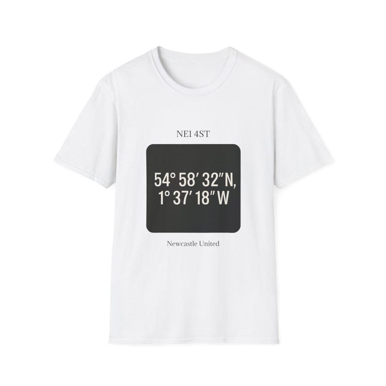 Newcastle United Coordinates T-Shirt, Unisex Graphic Tee, Softstyle Shirt, Gift for Sports Fans, Casual Wear, Travel Souvenir image 3