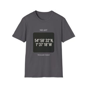 Newcastle United Coordinates T-Shirt, Unisex Graphic Tee, Softstyle Shirt, Gift for Sports Fans, Casual Wear, Travel Souvenir image 5