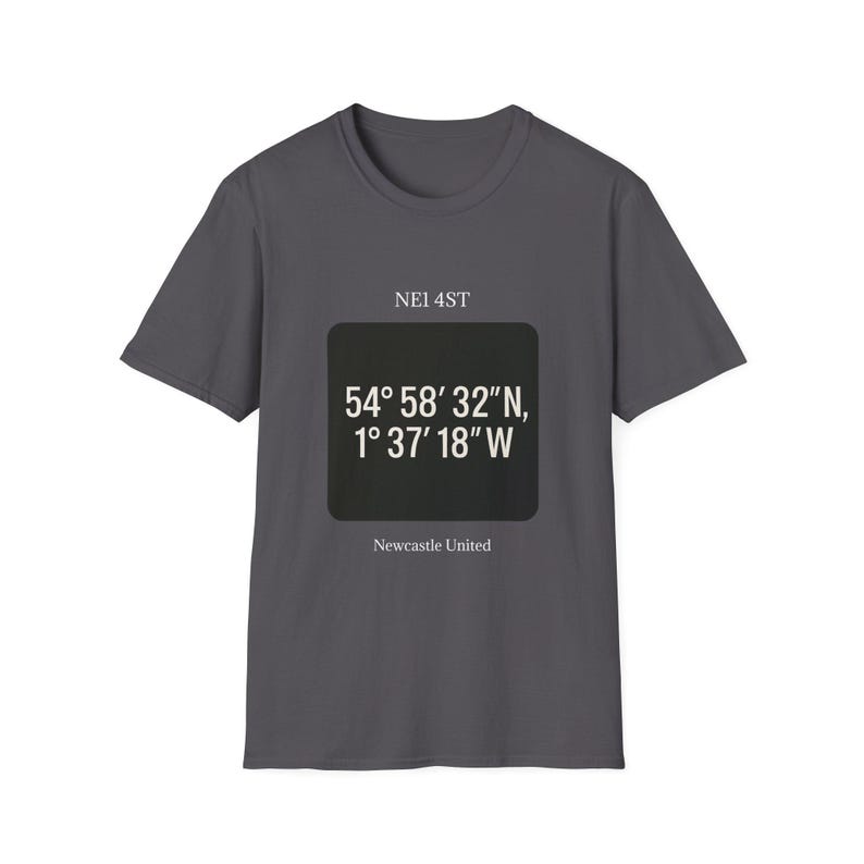 Newcastle United Coordinates T-Shirt, Unisex Graphic Tee, Softstyle Shirt, Gift for Sports Fans, Casual Wear, Travel Souvenir image 5