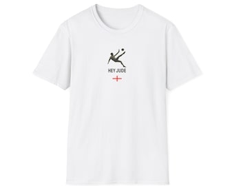 England Fotboll Jude Bellingham Overhead Kick T-shirt, Unisex T-shirt, Fotbollspresent, Sportkläder, England Fanmerchandise