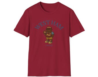 Camiseta retro de fútbol del West Ham, regalo para fans del West Ham United, camiseta informal de fútbol, top deportivo unisex, ropa de fútbol vintage