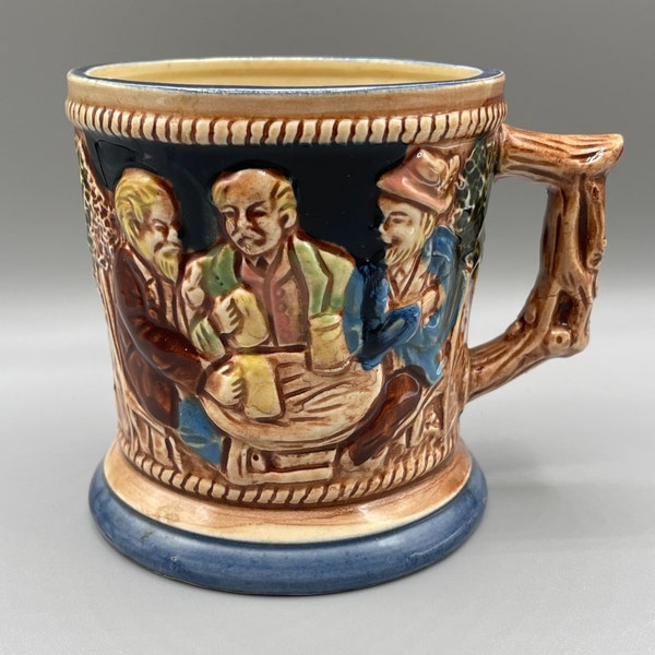 Vintage Beer Mug Stein Japan Gift For Men Ceramic Cup for Beer Collectible Mug for Bar Decor Landscape Scene