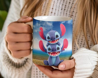 Steek mokomslag sublimatiesjabloon, ontwerpen van 11 oz en 15 oz, direct downloaden, beker bloemensteek, DIY-mokontwerp, cartoon omslag van 11 oz en 15 oz