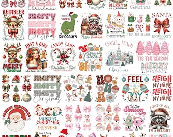 100+ Retro Christmas Bundle Png, Merry Christmas Png, Christmas Png, Western PNG, Santa Claus PNG, Bundle Png, Sublimation Designs, PNG