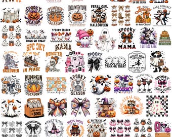 200+ Halloween Mega SVG PNG Bundle, Funny Spooky Vibes Png, Cute Retro Fall Clipart, Trick Or Treat, Horror Ghost Pumpkin Witch Designs