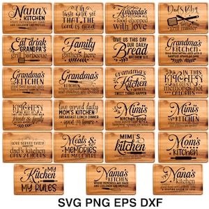 Küche Tablett Bundle 20 Designs, Schneidebrett svg, Platte svg, Tablett Laser-Dateibrett, Backen svg, Mama Küche svg Schneidebrett Laser png