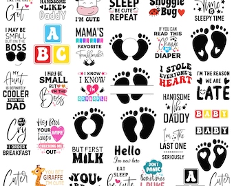 Baby girl SVG PNG Bundle, Baby sayings svg, Baby newborn svg, Baby Shirt svg, Retro quotes svg, Sublimation Design, Circuit silhouette