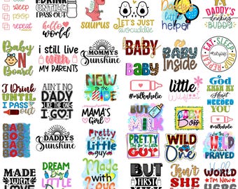 Baby girl SVG PNG Bundle, Baby sayings svg, Baby newborn svg, Baby Shirt svg, Retro quotes svg, Sublimation Design, Circuit silhouette