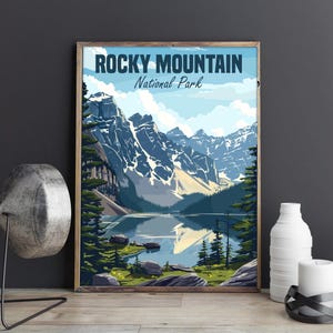 Rocky Mountain National Park Poster | USA National Park Fine Art Print | Rocky Mountain Landscape Wall Art