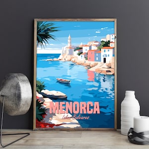 Menorca poster Balearic Island Wall Art Spain Travel Fine Art Print minimalist Home Decor