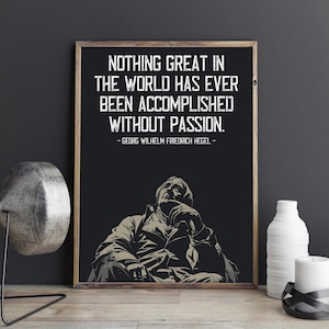 Hegel Quote Poster | Georg Wilhelm Friedrich Hegel Quote Fine Art Print | Philosophy Wall Art Print