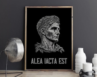 Alea Iacta Est Julio César Cita Póster César Wall Art Print