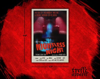 Nightless Night 13x19 movie poster print, Alan Wake 2 video game merch, Yoton Yo wall art, Bright Falls gift, Oh Deer Diner fan, Mr Door