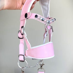 Bridle For Hobby Horse Fully Adjustable Realistic Hobby Horse Bridle Cute Pastel Pink Bridle For Stick Horse Hobby Horse Accessory
