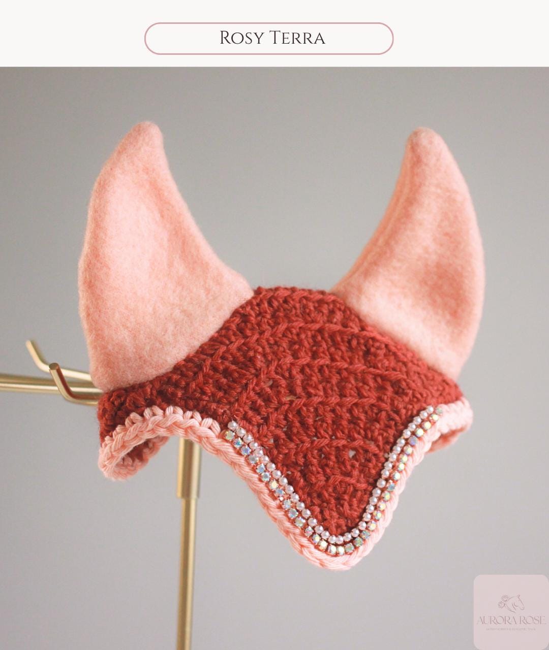 Bonnet d'oreille de cheval citrouille d'Halloween fait main voile de voile en coton au crochet complet/épi/poney - Canada
