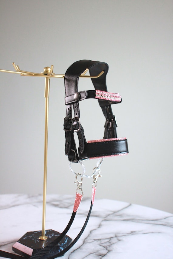 Glitter Heart Hobby Horse Bridle A4 A3 – Adjustable & Realistic Tack For Hobbyhorse