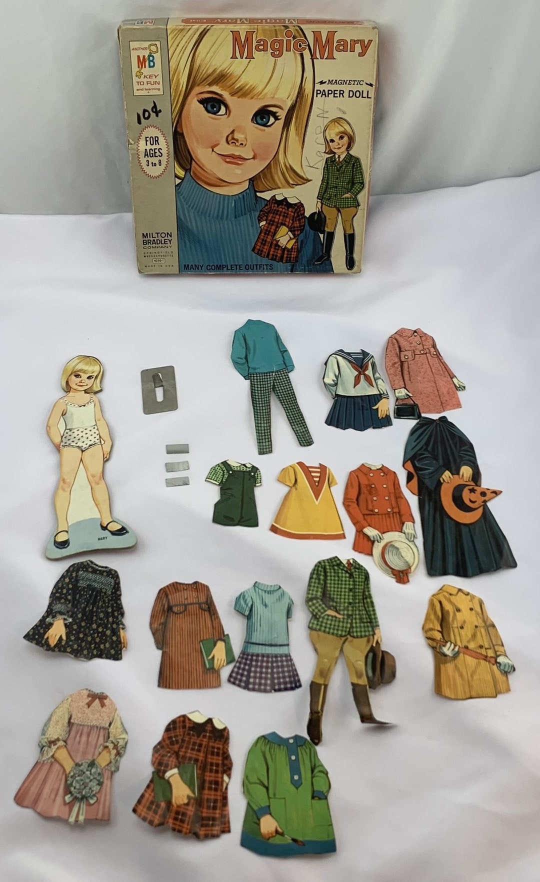 1966 Magic Mary Paper Doll Milton Bradley in Good Etsy