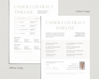 Plantilla de cronograma de contratos inmobiliarios: Copia para oficina y cliente (Canva)