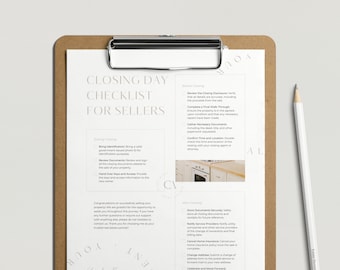 Real Estate Seller Closing Checklist: Canva Template (Digital Download)