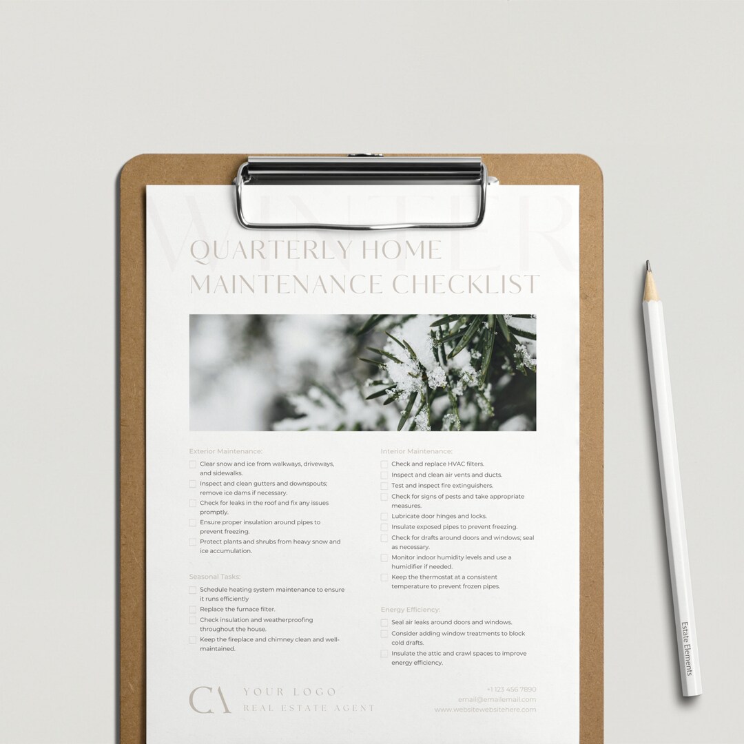 Home Maintenance Checklists for Every Season - Real Estate Template ...