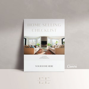 Home Selling Checklist - 14-page Real Estate Template, free Canva | questionnaire, agent marketing materials guide realtor, house selling