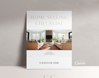 Lista de verificación para la venta de vivienda: Plantilla de 14 páginas para agentes inmobiliarios (Canva)