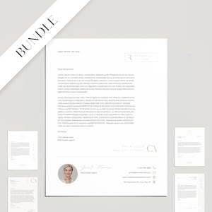 PAQUETE: Plantillas de membrete para inmobiliarias, 6 opciones de diseño/Canva editable, materiales de marketing para agentes, documento de papelería, para clientes