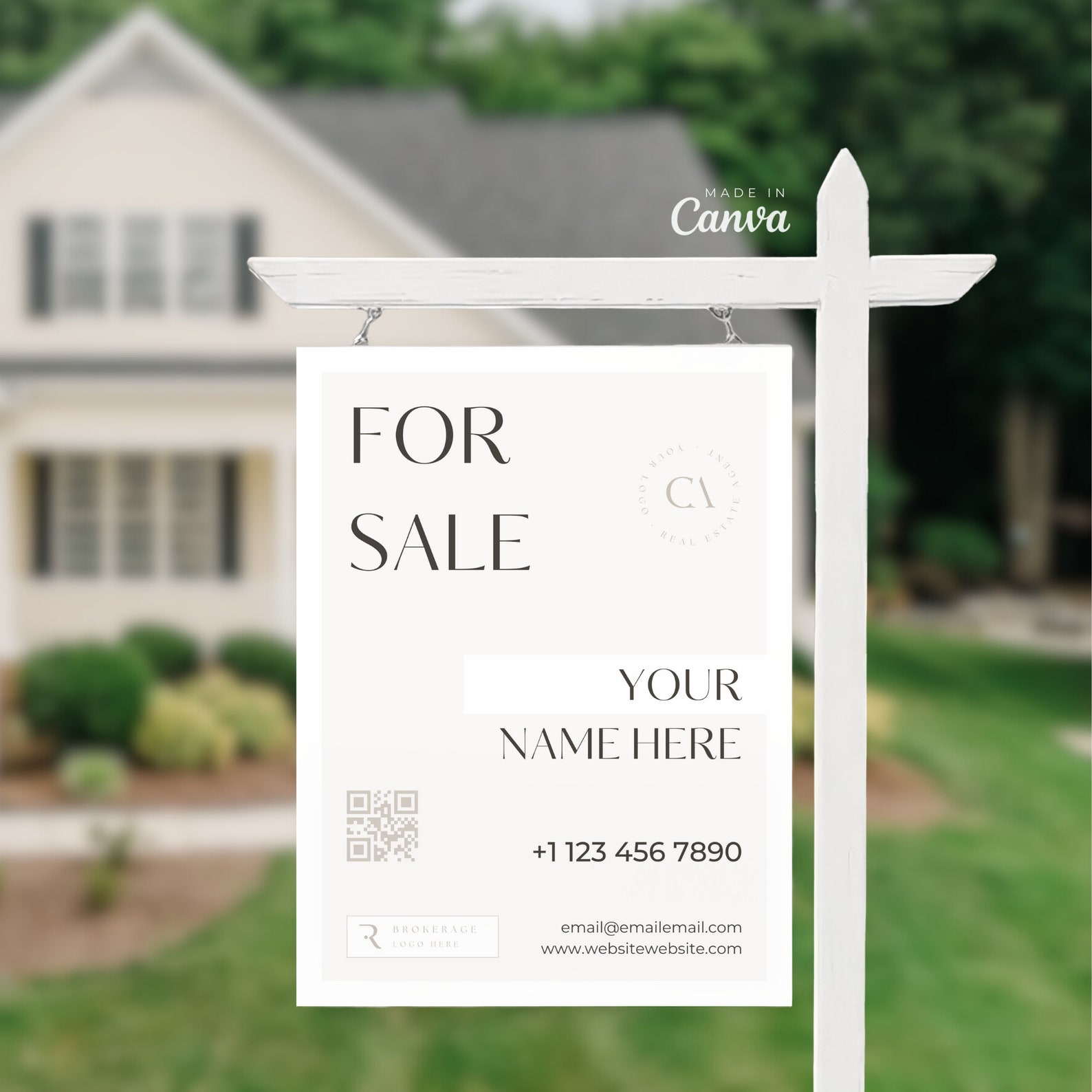 Real Estate Yard Sign for Sale | With Rider Signs Vertical Template ...