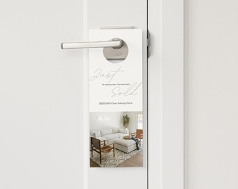 Real Estate Just Sold Door Hanger: Editable Realtor Template (Canva)