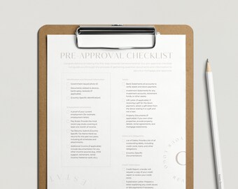 Real Estate Pre-Approval Checklist Template: Realtor Marketing (Canva Editable, US Letter) (PDF)