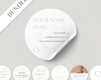 Real Estate Circle Stickers: Agent Branding Templates (Canva Editable)