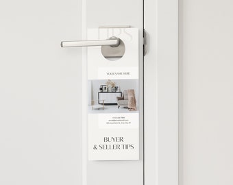 Real Estate Tips Door Hanger: Double-Sided Canva Template