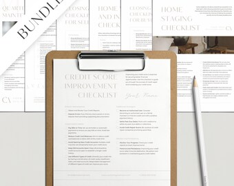 Real Estate Checklists Bundle: Home Staging, Buyers, Sellers (Canva Template)
