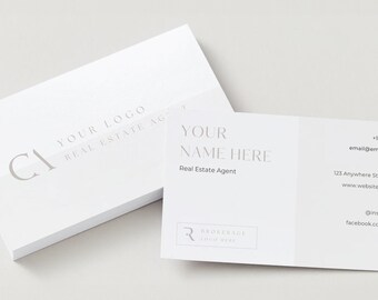 Real Estate Business Card Template: Minimalist Canva Design (Digital Download)