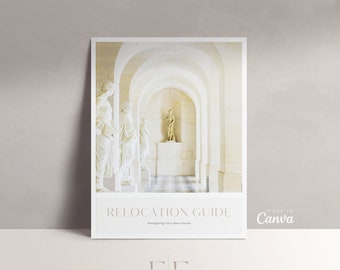 Guía de reubicación inmobiliaria: Plantilla Canva de 29 páginas (descarga digital)