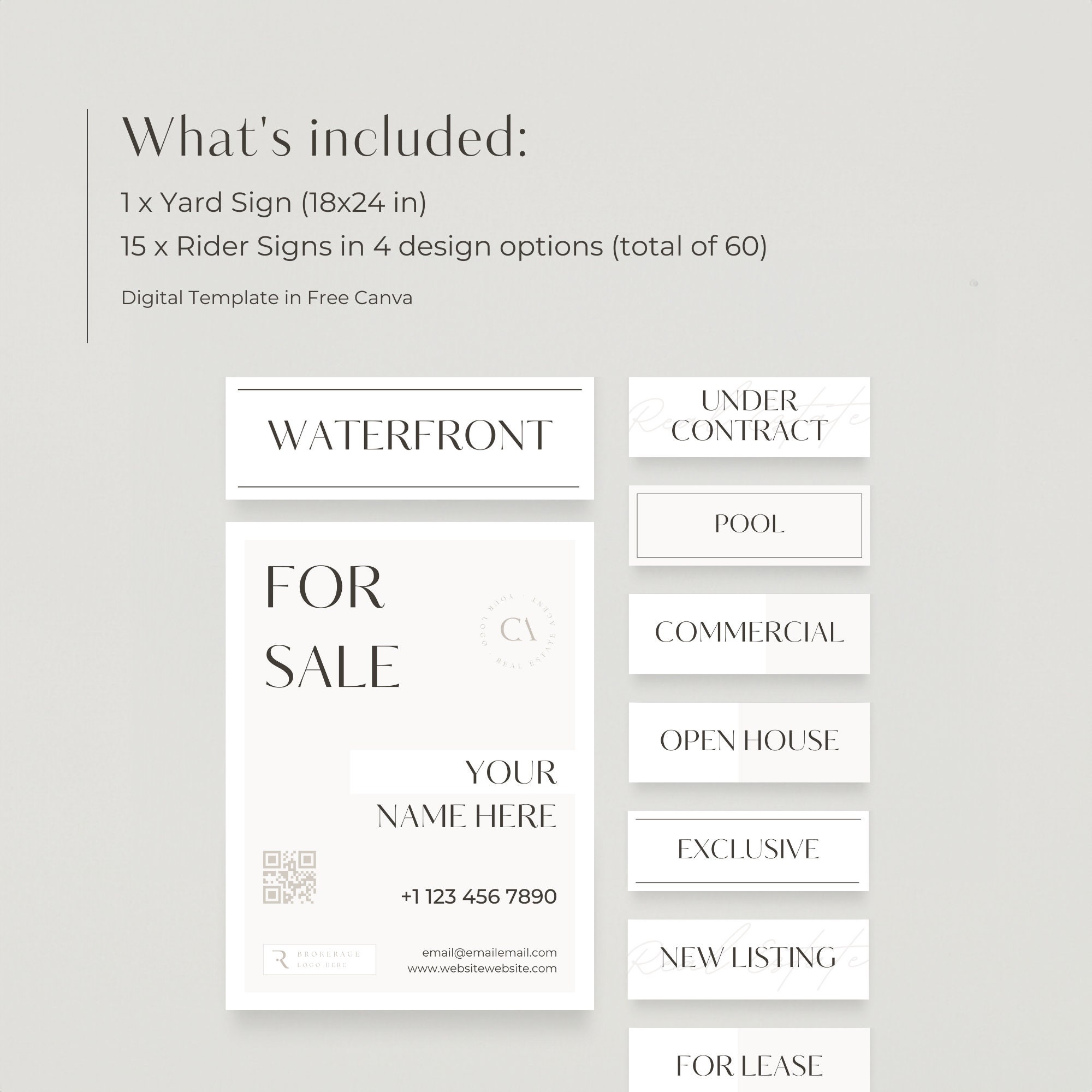 Real Estate Yard Sign Template | Customizable Canva Design (digital ...